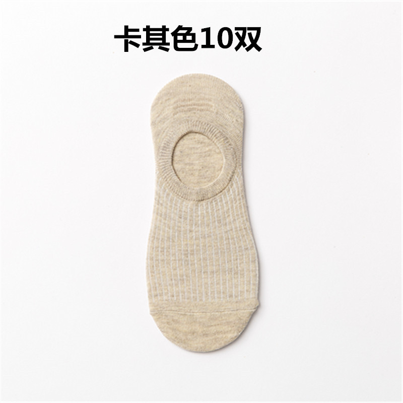 Calcetines de mujer de primavera y verano calcetines de mujer a rayas japonesas de corte bajo silicona antideslizante barco invisible Calcetines de mujer de algodón de color entrega de una pieza