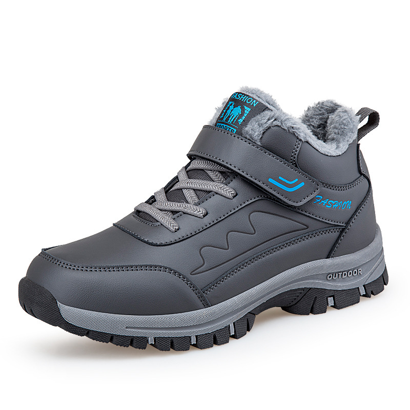 Mantener calientes los zapatos de algodón de invierno y los zapatos deportivos de terciopelo los zapatos de algodón para ancianos, los zapatos de la madre, las botas de nieve para ancianos y de mediana edad, la parte superior de la piel image 6