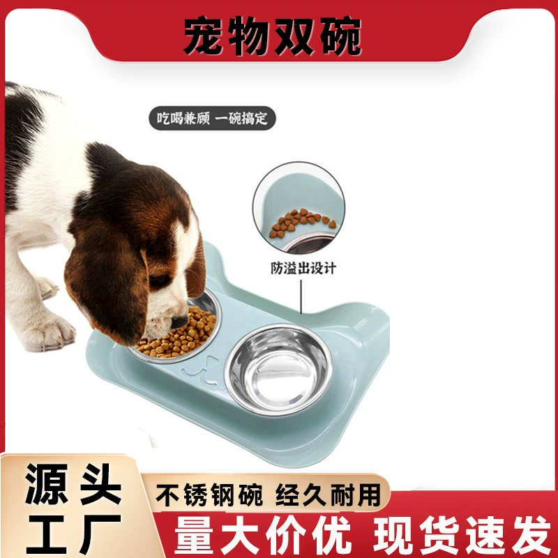 Кошачья чаша из нержавеющей стали синяя силиконовая чаша для предотвращения опрокидывания