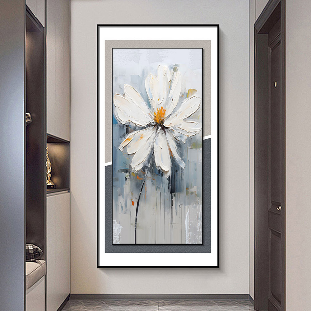 Pasillo de entrada Pasillo Flor Pintura decorativa Cuero Hoja de oro Suspensión Doble estrella Flash Pintura colgante