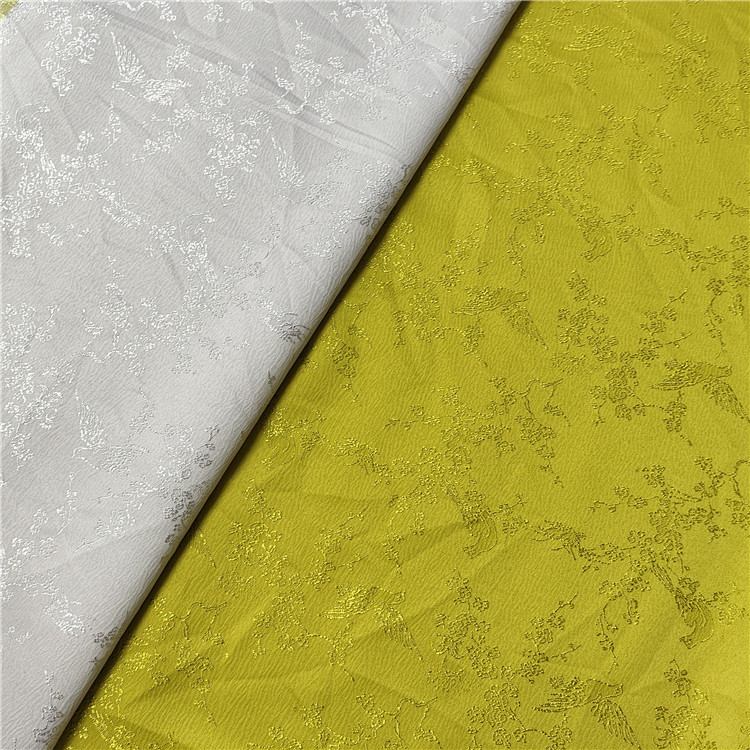 TH-136#亮光丝暗纹仿人丝喜鹊梅花 国风男女西装外套改良旗袍布料