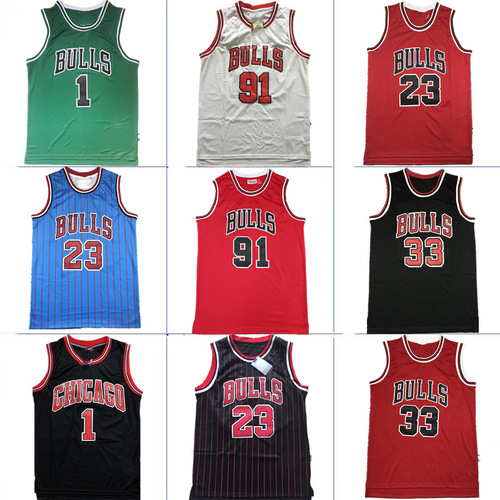 Cross-border basketball uniform 23#33# Pippen Rodman retro embroidered sports summer jersey training jersey