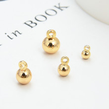 DIY饰品配件材料批发 14K包厚金色保色圆球吊坠 手链项链手工挂件