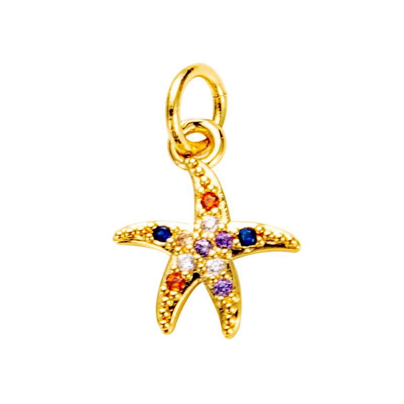 Nihaojewelry wholesale accessories star butterfly eye crown anchor lock copper zircon pendantpicture6