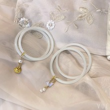 「白茶诗集」一步一响仿玉髓叮当镯气质温柔超仙小众铃铛国风手镯