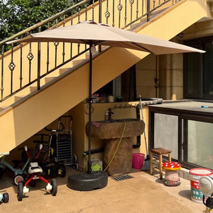 Rectangular Half Parasol Wall-Side Sunshade Sun Umbrella Outdoor Courtyard Balcony Garden Canopy Side Column Umbrella
