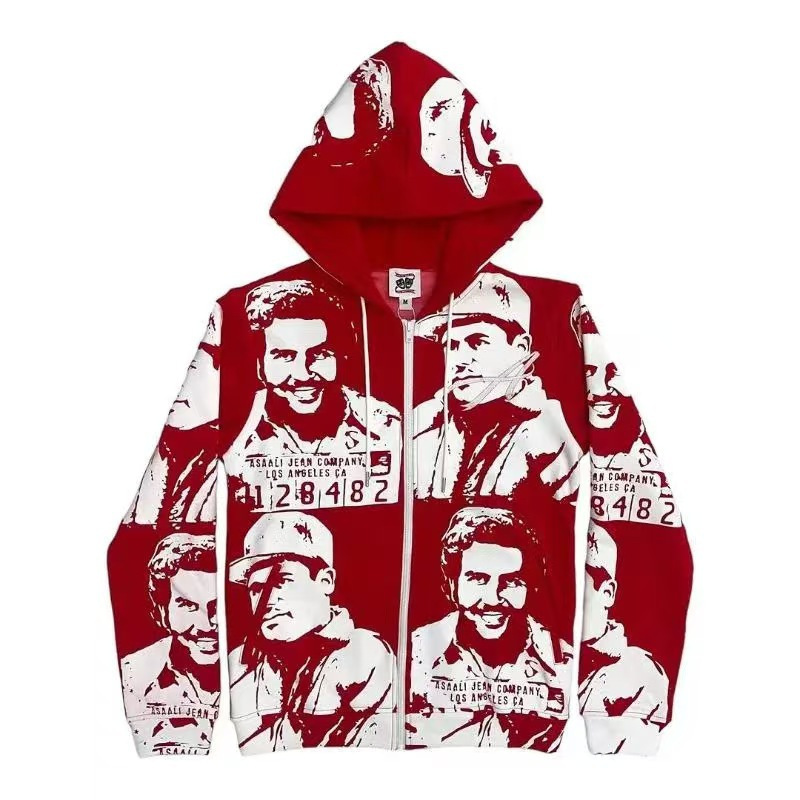 Asaali Jean Company Graphic Jacket Red White