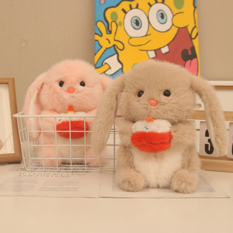 Mi visón pastel conejo lindo animal conejo muñeca para enviar a las novias exquisito y lindo juguete de peluche conejo de orejas caídas