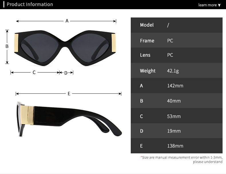 PC, UV400 Protection Lens Material Fashion Leopard PC UV400 Protection Special-Shaped Mirror Patchwork Full Frame Women's Sunglasses