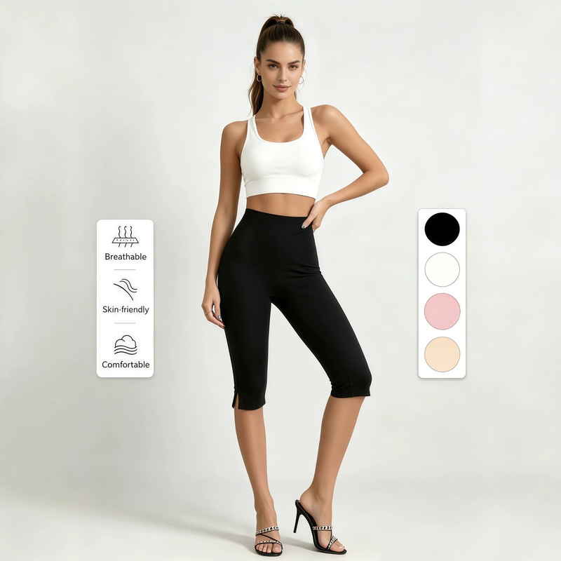 Amazon's Popular Capri Pants for Women, High-Waisted, Split Hem, Stretchy, Slim-Fit Casual Pants