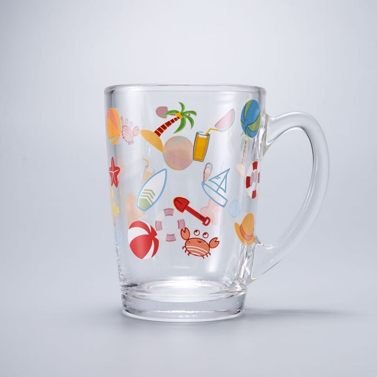 Taza de vidrio transparente taza de cerveza taza de jugo taza de desayuno de leche de oficina taza de té logotipo al por mayor