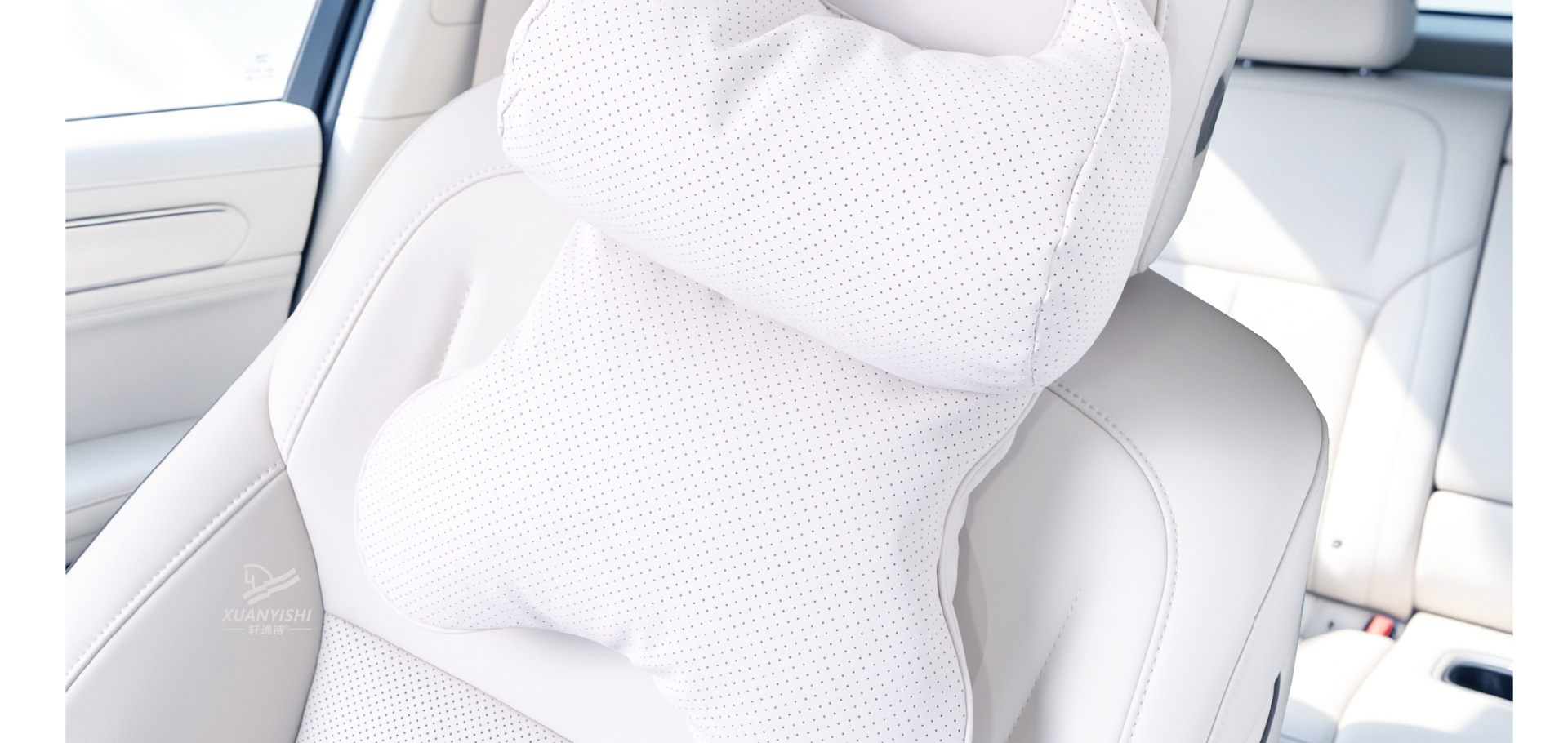 Car Headrest Cloud Cotton Neck Pillow Simple Business Style Adjustable Height Headrest Unisex Dual-Core Headrest