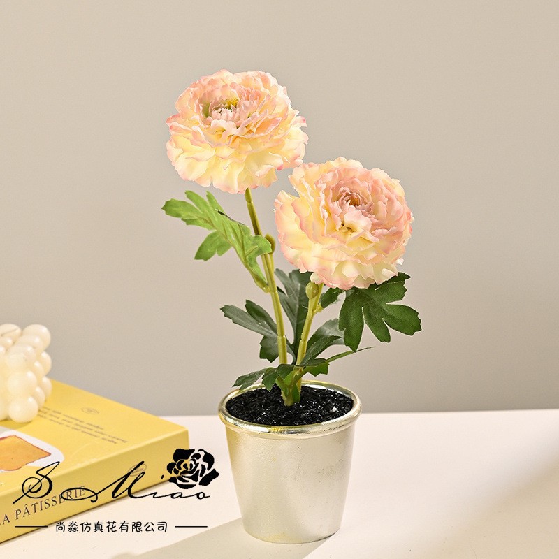 Simulación de doble camellia multicapa bonsai decoración creativa sala de estar interior decoración de estudio flor artificial bonsai image 14