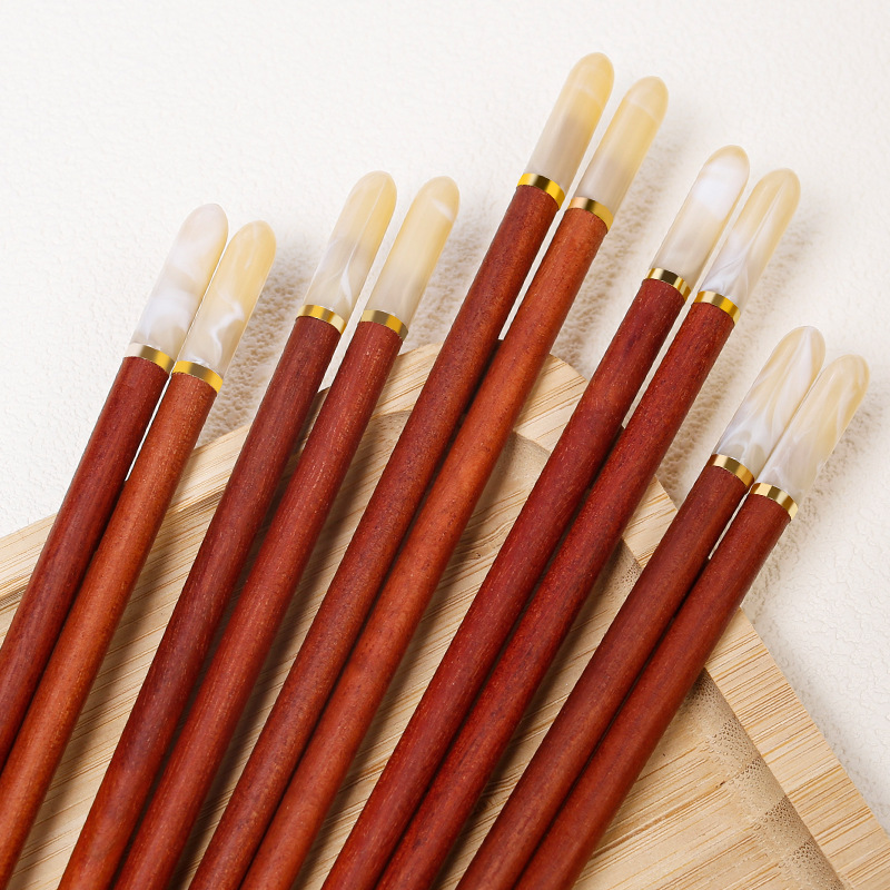 Palillos de madera de ala de pollo, palillos de madera maciza para el hogar, sin pintura, sin cera, comida, una persona, palillos, imitación, jade, regalos, palillos al por mayor