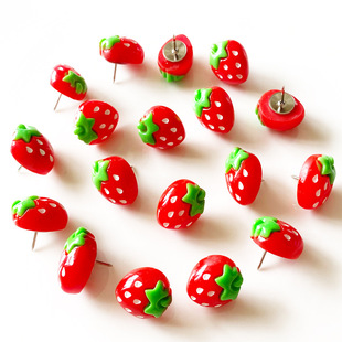 Amazon New Product Pushpin Resin Strawberry Pushpin Creative Fruit Pushpin Cork Board Message Board Photo Wall Pushpin
