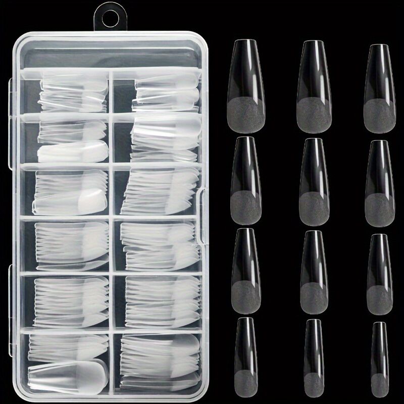 120Pcs Ballet Half Frosted Transparent Box Artificial Nails Manicure Art Salon DIY Nail Design Full Cover Nail 120Pcs Ballet Half Frosted Transparent Box Artificial Nails Manicure Art Salon DIY Nail Design Full Cover Nail