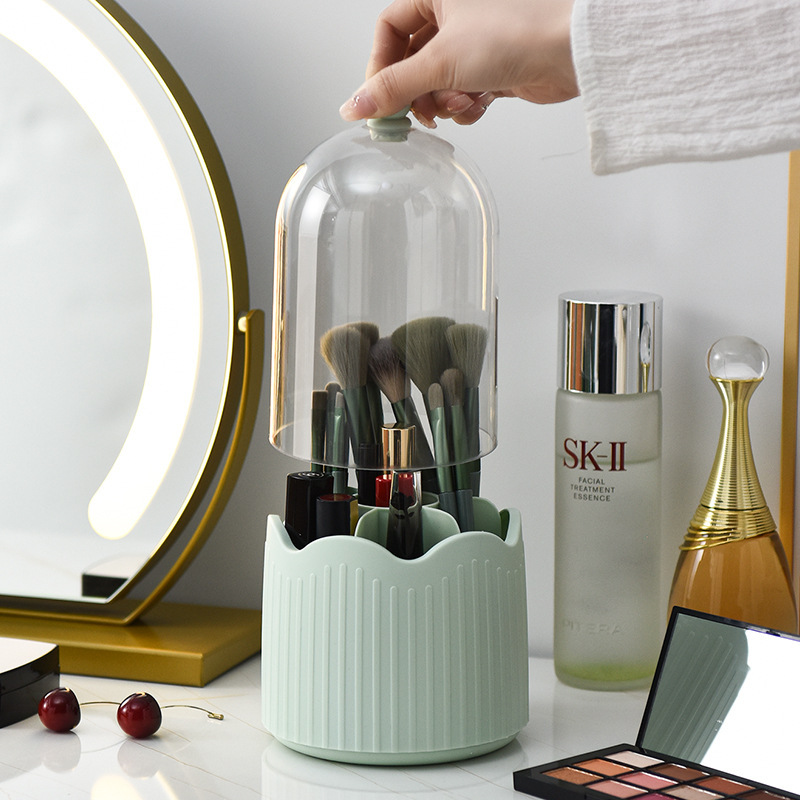 Storage pen cosmetic brush rotating compartment dustproof pen cosmetic eye desktop organization dustproof pen holder