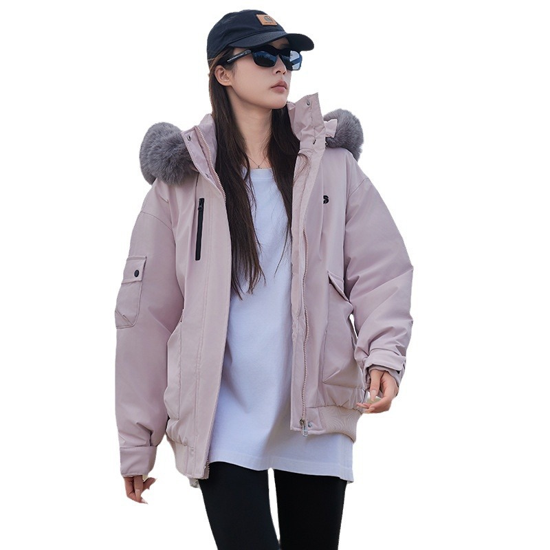 2024 chaqueta de algodón con capuz para hombres y mujeres de invierno nueva moda de algodón grueso chaqueta de algodón suelta versátil