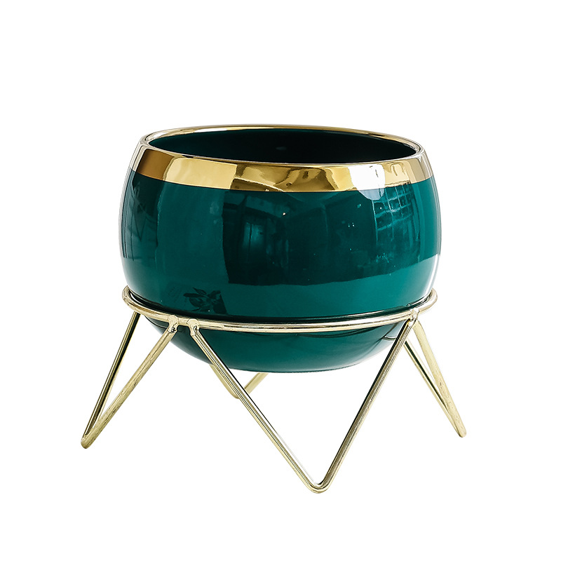 Creativo nórdico suculento maceta simulación flor verde planta cactus hierro cerámica maceta contenedores muebles para el hogar y la oficina