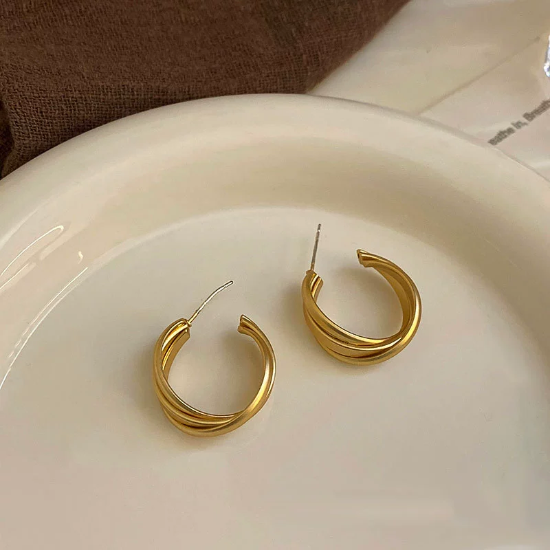 Серебряная игла, металлические модные серьги, стиль высокого качества, стиль легкой роскоши, оптом