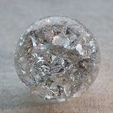 多尺寸镜裂水晶球玻璃球弹珠冰裂纹水晶球风水转台工艺加温器装饰