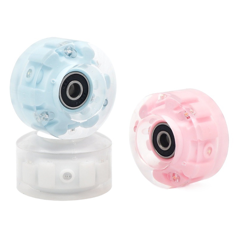 Alto flash de seis luces de doble fila zapatos de patinaje sobre ruedas rueda luminosa patines de cuatro ruedas rueda intermitente pista de patinaje rueda interior rueda al aire libre