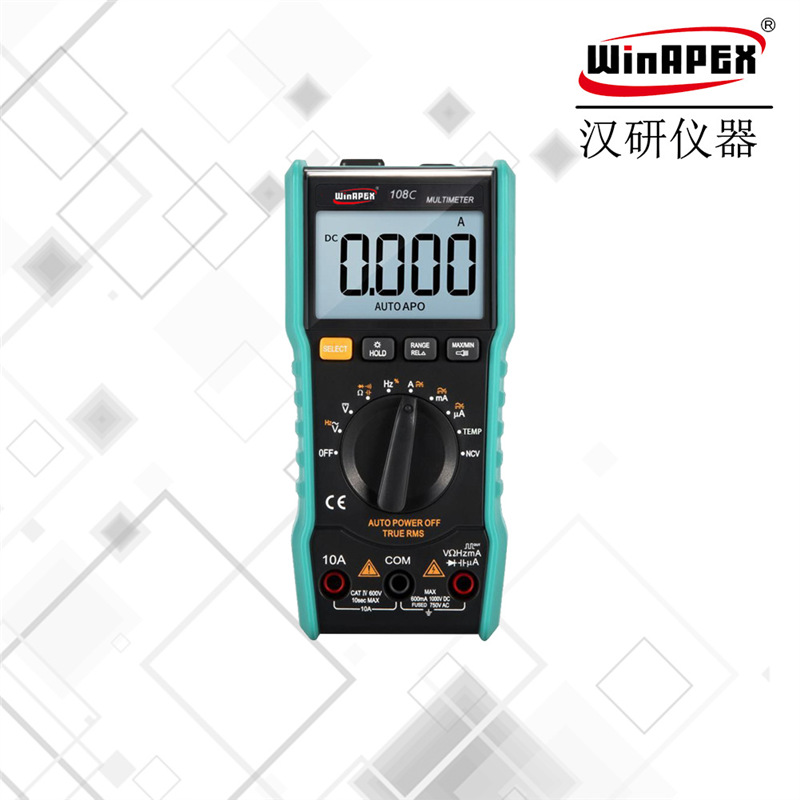 汉研108C袖珍数字万用表仪器仪表真有效值平均值NCV6000位自动量