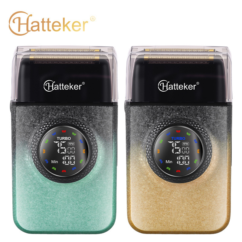 Hatteker新款男士电动剃须刀往复式双刀网刮胡刀发廊光头机增白器|undefined