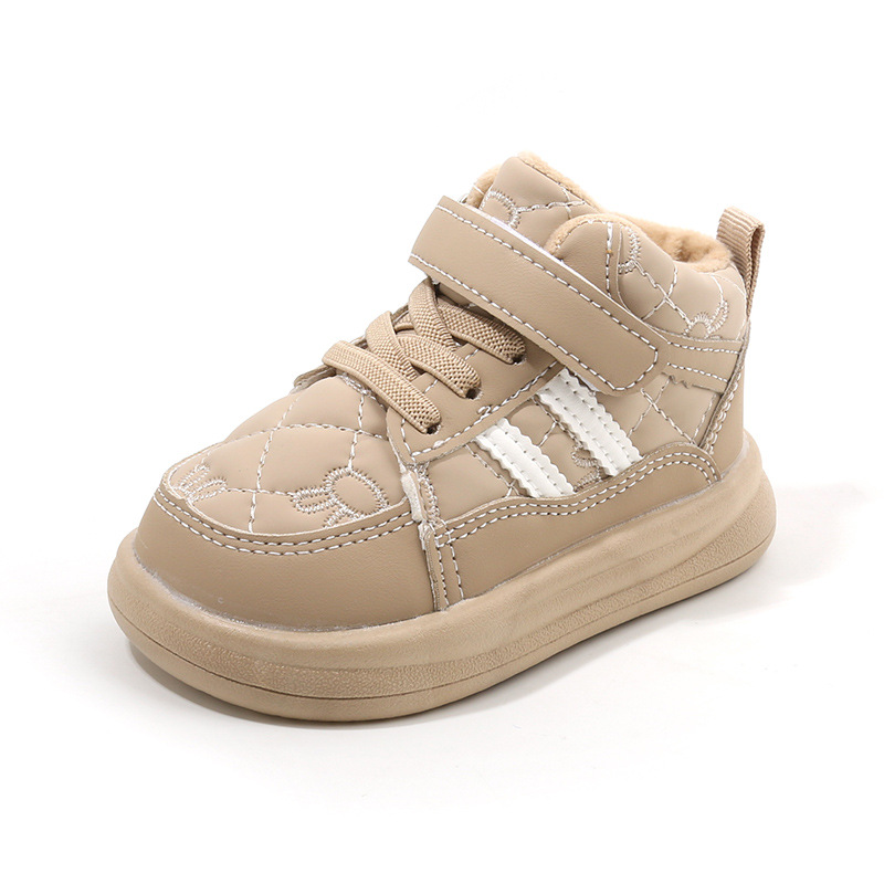 Winter children's sports with plush thick board warm bread men's and women's shoes, waterproof shoes_voghion.com