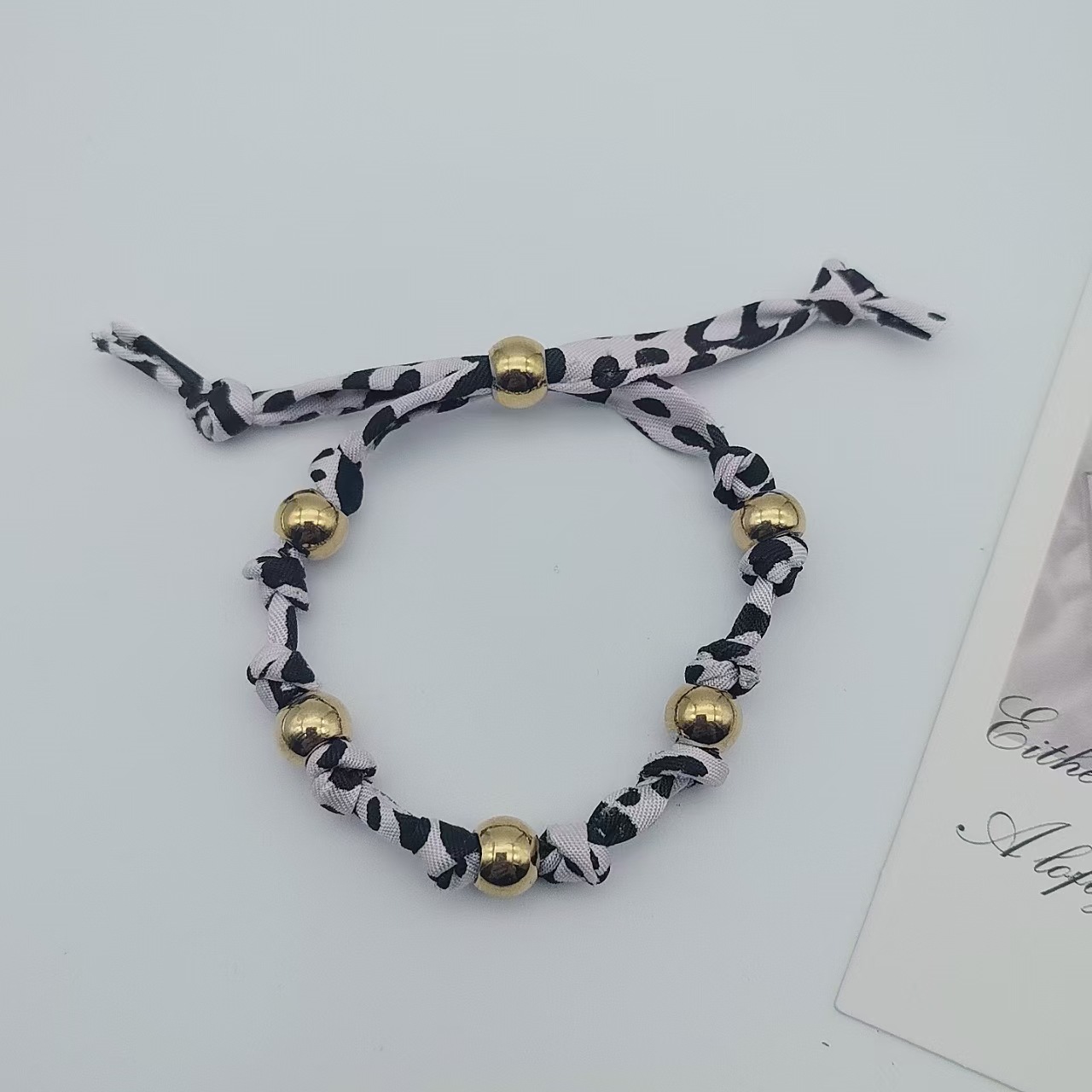 Impresión Flor Retro Bohemio Tela Acero Titanio Pulsera Venta Al Por Mayor display picture 4