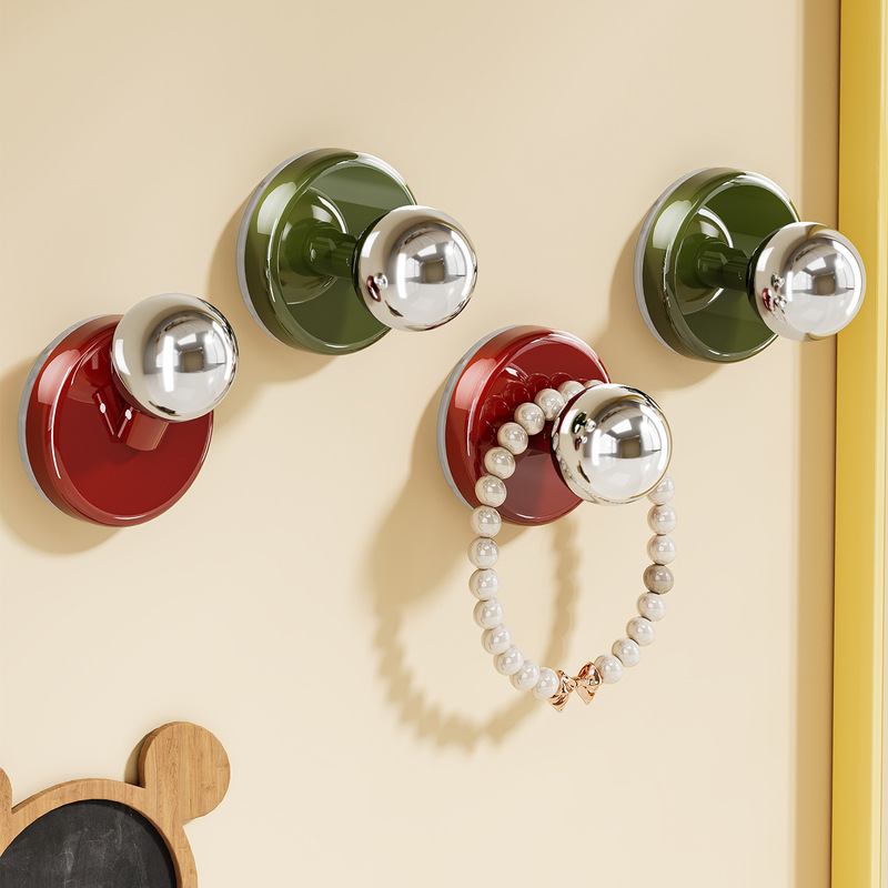 Dopamine Suction Cup Hook Round Ball Home Creative Living Room Punch-Free Wall Traceless Removable Storage Sticky Hook