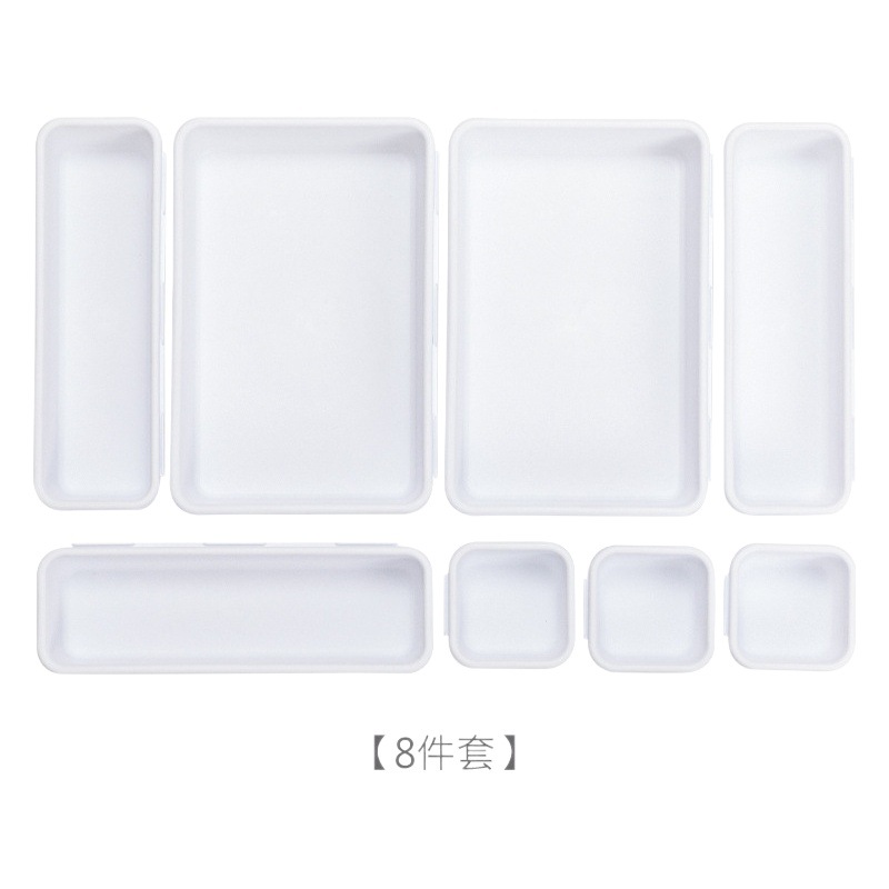 8 piezas traje transfronterizo cajón de plástico caja de almacenamiento compartimiento de escritorio organizador caja de almacenamiento de cosméticos