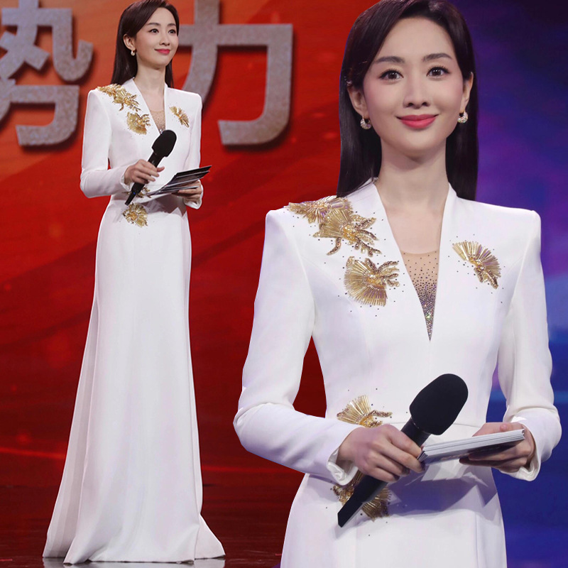 Evening Dress for Women 2026 New Style Elegant Light Luxury Niche Performance Dress Host's Formal Dress