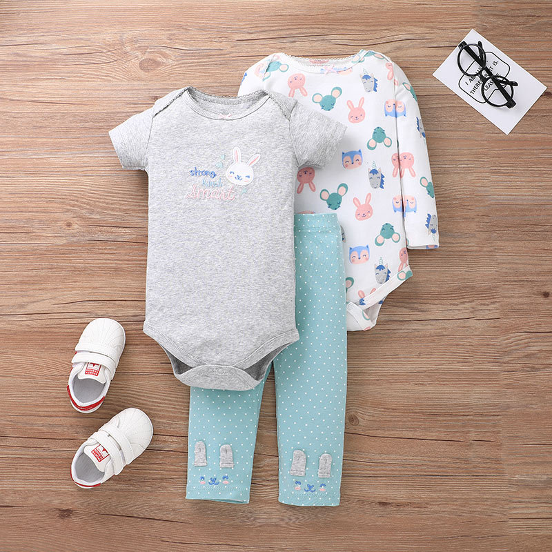 Cartoon Baby Three-piece Romper Suit Wholesale Nihaojewelry display picture 1