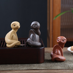 New Product Zisha Zodiac Snake Tea Pet Ornaments Home Tea Play Money Raising Tea Table Desktop Decorations Spirit Snake