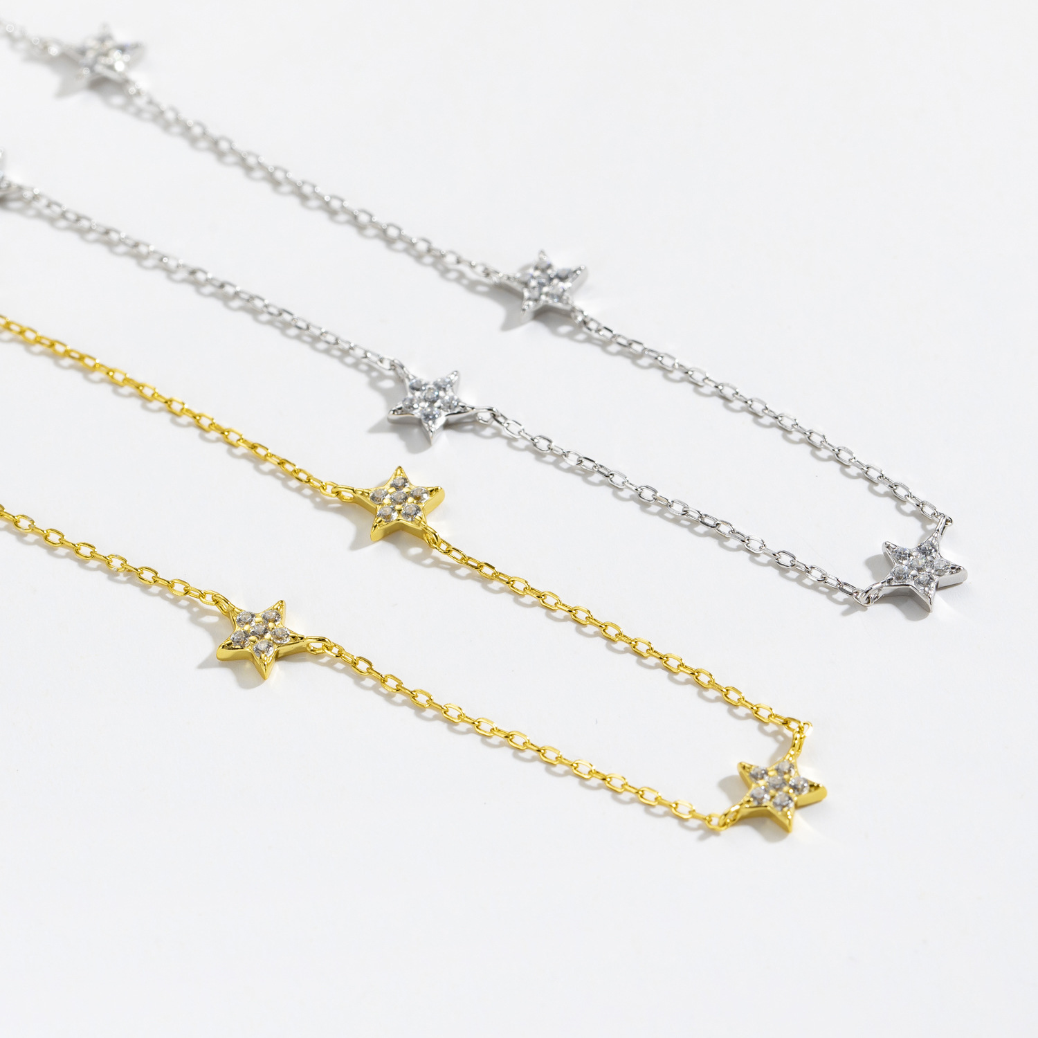 925 Sterling Silver Pendant Material Zircon Inlay Material Pendant Necklace Classification 925 sterling silver Chain Material 925 Sterling Silver Star Pendant Necklace