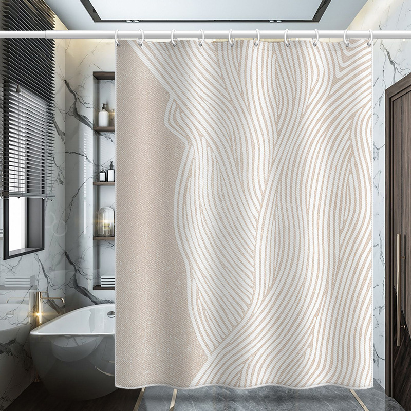 Industrial style abstract line shower curtain bathroom waterproof mildew-proof partition curtain bathroom door curtain shower room shower curtain