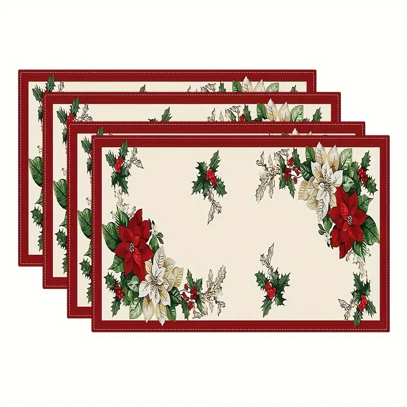 Transfronterizos lino almohadilla de mesa Aliexpress TEMU Amazon almohadilla de mesa cuadrada búfalo rojo almohadilla de Navidad Día de la Independencia