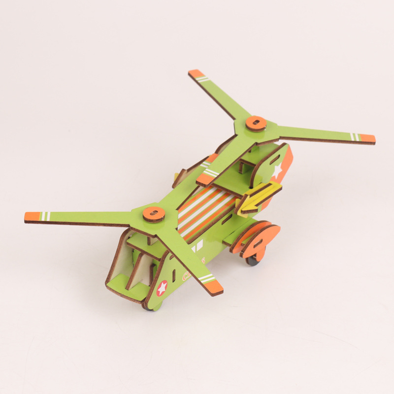 Modelo de ensamblaje de aviones 3D de madera para niños rompecabezas de desarrollo rompecabezas de juguete DIY ensamblaje de aviones rompecabezas tridimensional