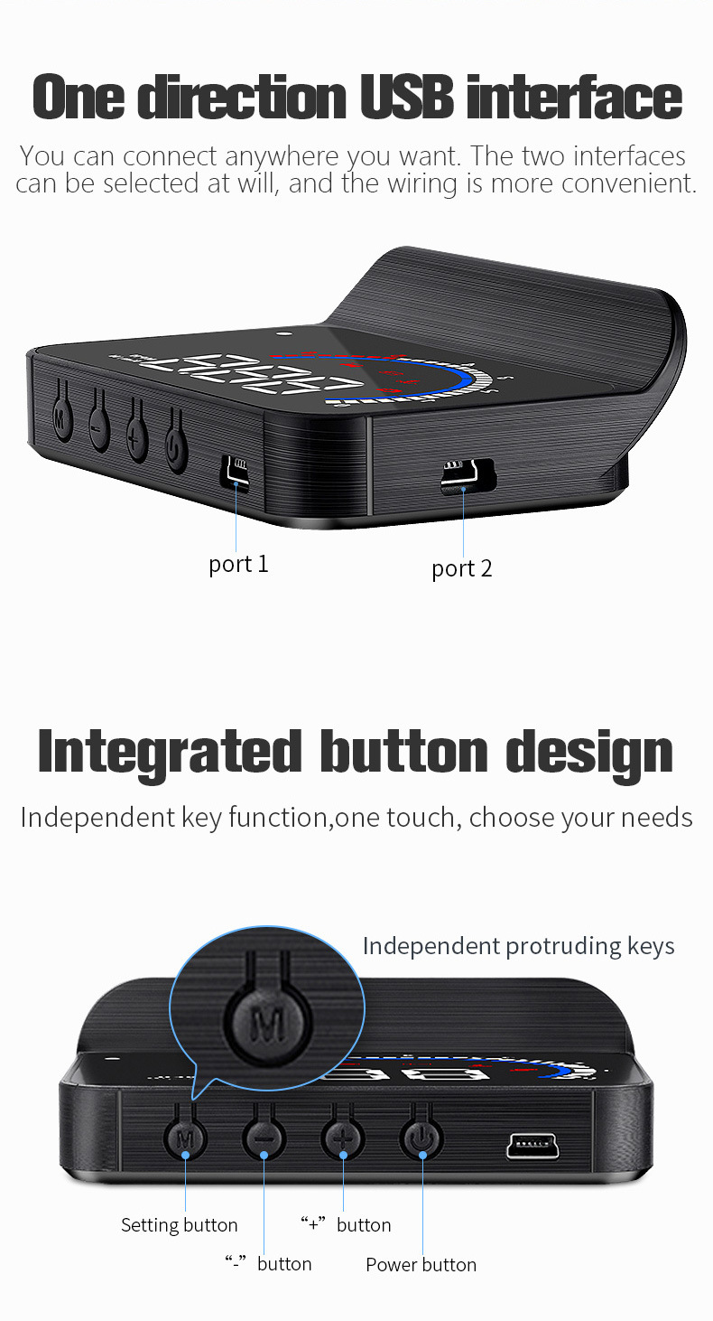 Hud Head-Up Display Obd Car Modification High-Definition Floating Projector with Built-In Sunshade Car Speedometer
