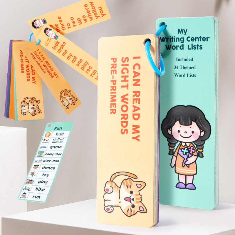 Tarjeta de aprendizaje cognitivo de palabras de alta frecuencia para niños transfronterizos y estudiantes de primaria en inglés