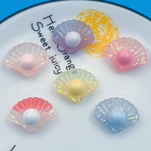 Ocean Series Glitter Pearl Shell Hairpin Hair Rope Grabber Cream Glue DIY Handmade Material Resin Accessories