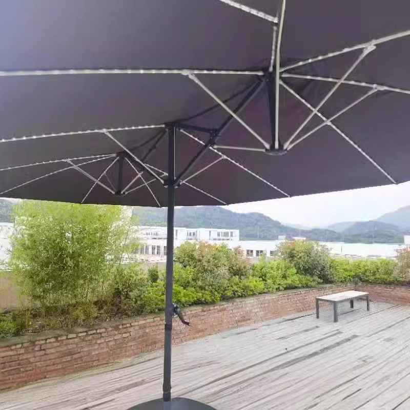 Sombrilla de Tres Cabezas para Patio, Protección Solar, Impermeable, Desmontable, para Jardín y Terraza