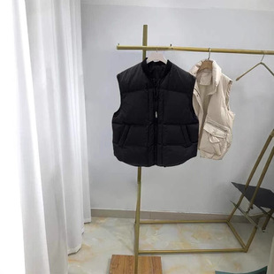 European New Down Cotton Vest Jacket Women's Waistcoat All-match Loose Thickened Warm Cold-proof Cotton Vest Vest