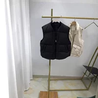 Европейские новые пуховые хлопчатобумажные жилеты куртки женские плечи дикие свободные и толстые, теплые и холодные хлопковые жилеты