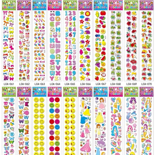 Long three dimensional cartoon sticker