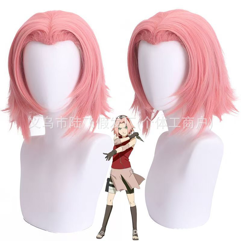 Best-Selling Naruto Shippuden Haruno Sakura Sakura Smoke Pink Cosplay Wig Young Version Adult Version Sakura Wig