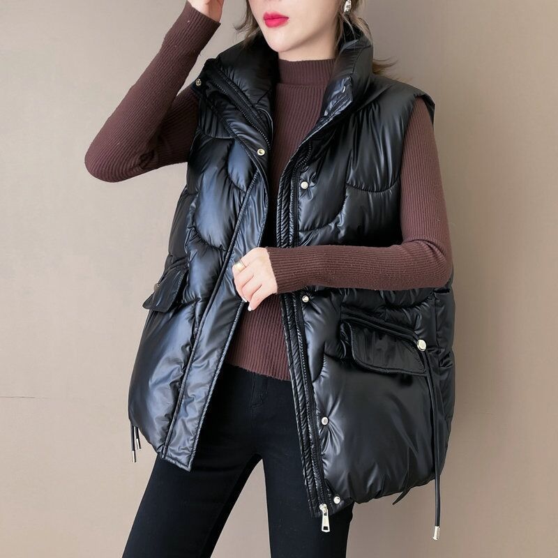 Chaleco de mujer para invierno, chaleco acolchado con cordón_voghion.com
