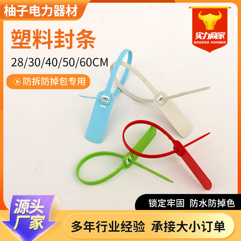 V工厂定制一次性塑料封条 封签防盗锁扣运输物流货运标牌园林40cm