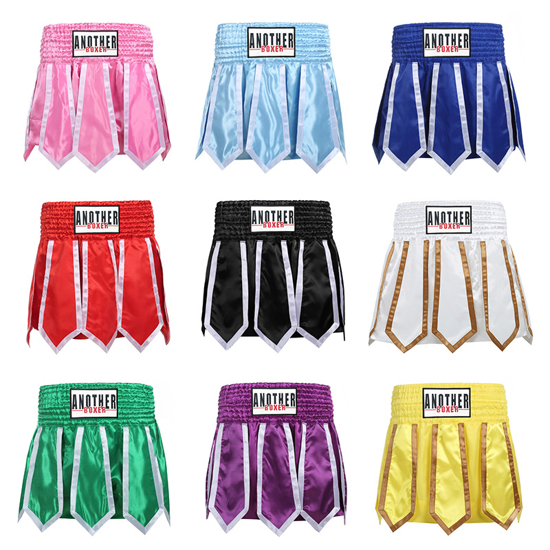 新品拳击裤 飘带款泰拳短裤 比赛训练踢拳散打裤子综合格斗搏击裤